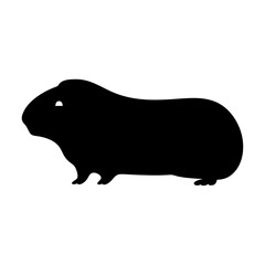 guinea pig black silhouette icon - perfect for designs about jungle animals guinea pig nature, wildlife, rainforest, vector art