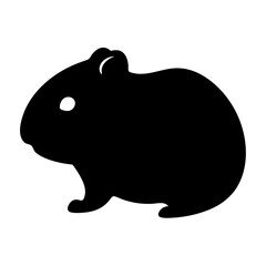 hamster black silhouette icon - perfect for designs about jungle animals hamster, nature, wildlife, rainforest, vector art