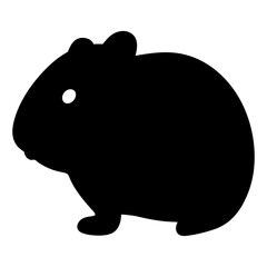 hamster black silhouette icon - perfect for designs about jungle animals hamster nature, wildlife, rainforest, vector art
