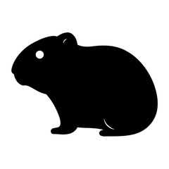 hamster black silhouette icon - perfect for designs about jungle animals hamster nature, wildlife, rainforest, vector art