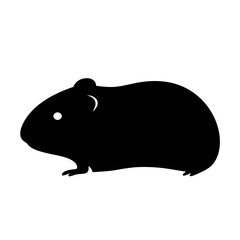 hamster black silhouette icon - perfect for designs about jungle animals hamster nature, wildlife, rainforest, vector art