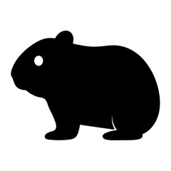 hamster black silhouette icon - perfect for designs about jungle animals hamster nature, wildlife, rainforest, vector art