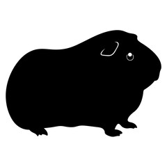 guinea pig black silhouette icon - perfect for designs about jungle animals guinea pig nature, wildlife, rainforest, vector art
