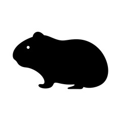 hamster black silhouette icon - perfect for designs about jungle animals hamster nature, wildlife, rainforest, vector art