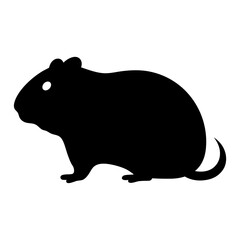 hamster black silhouette icon - perfect for designs about jungle animals hamster nature, wildlife, rainforest, vector art