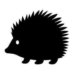 hedgehog black silhouette icon - perfect for designs about jungle animals hedgehog nature, wildlife, rainforest, vector art