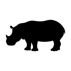 hippo black silhouette icon - perfect for designs about jungle animals hippo nature, wildlife, rainforest, vector art