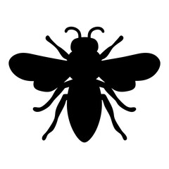 honeybee black silhouette icon - perfect for designs about jungle animals honeybee nature, wildlife, rainforest, vector art