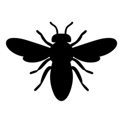 honeybee black silhouette icon - perfect for designs about jungle animals honeybee nature, wildlife, rainforest, vector art