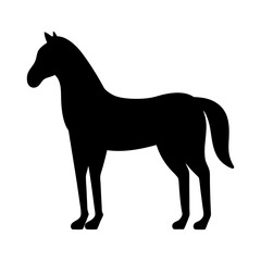 horse black silhouette icon - perfect for designs about jungle animals horse nature, wildlife, rainforest, vector art