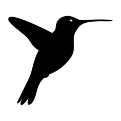 hummingbird black silhouette icon - perfect for designs about jungle animals hummingbird nature, wildlife, rainforest, vector art