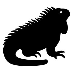 iguana black silhouette icon - perfect for designs about jungle animals iguana nature, wildlife, rainforest, vector art