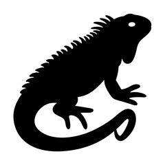 iguana black silhouette icon - perfect for designs about jungle animals iguana nature, wildlife, rainforest, vector art