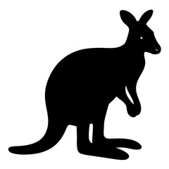 kangaroo black silhouette icon - perfect for designs about jungle animals kangaroo nature, wildlife, rainforest, vector art