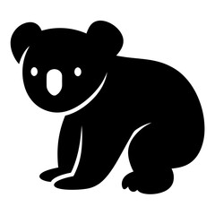 koala black silhouette icon - perfect for designs about jungle animals koala nature, wildlife, rainforest, vector art