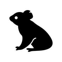 Obraz premium koala black silhouette icon - perfect for designs about jungle animals koala nature, wildlife, rainforest, vector art