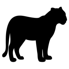 leopard black silhouette icon - perfect for designs about jungle animals leopard nature, wildlife, rainforest, vector art