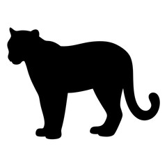 leopard black silhouette icon - perfect for designs about jungle animals leopard nature, wildlife, rainforest, vector art