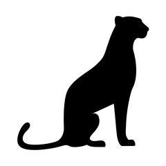 leopard black silhouette icon - perfect for designs about jungle animals leopard nature, wildlife, rainforest, vector art