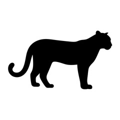 leopard black silhouette icon - perfect for designs about jungle animals leopard nature, wildlife, rainforest, vector art