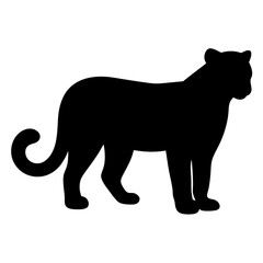 leopard black silhouette icon - perfect for designs about jungle animals leopard nature, wildlife, rainforest, vector art