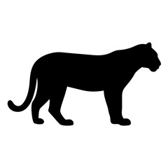 leopard black silhouette icon - perfect for designs about jungle animals leopard nature, wildlife, rainforest, vector art
