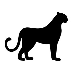 leopard black silhouette icon - perfect for designs about jungle animals leopard nature, wildlife, rainforest, vector art