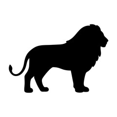lion black silhouette icon - perfect for designs about jungle animals lion nature, wildlife, rainforest, vector art