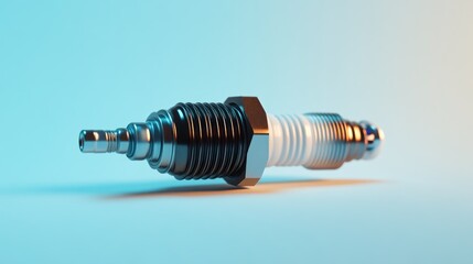 HighResolution Spark Plug on Gradient Background Automotive Industrial and Engineering Prec