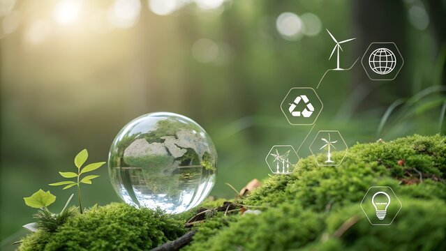 Green logistic transport. Global transport Net zero logistics, green energy, Renewable and clean energy. Environmentally friendly transport, sustainable development