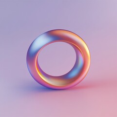 Shiny iridescent metal ring