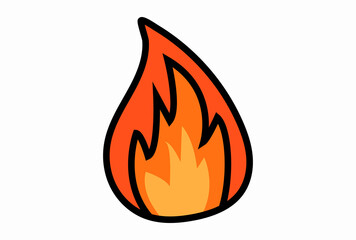 Vibrant Flame Icon: High-Quality Fire Illustration for Graphic and Web Design