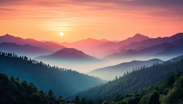 sunrise in the mountains