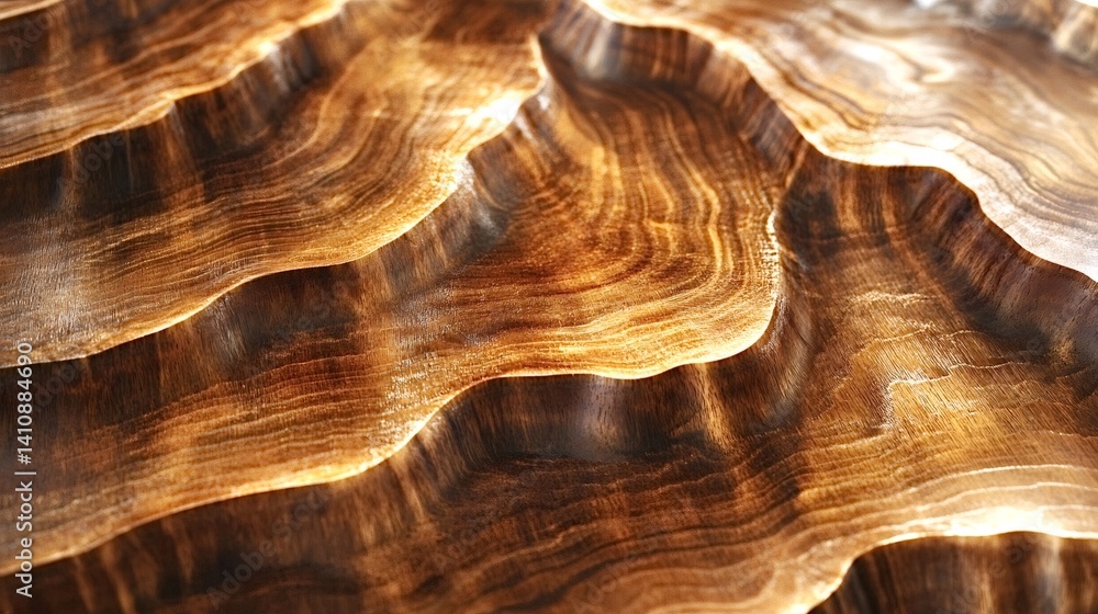 Poster wooden texture resembling mountainous landscape creating abstract pattern