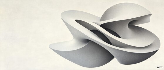 Abstract white shape twist