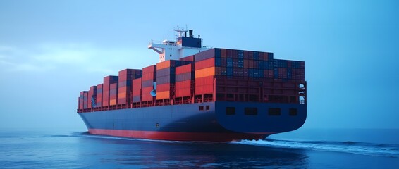 Stack of Colorful Shipping Containers at Sunset, On the ship