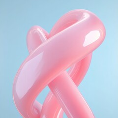 Pink swirling tube on blue