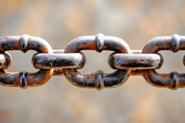 Rusty Chain Links Close Up Macro Photography
