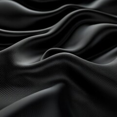Black fabric with flowing waves