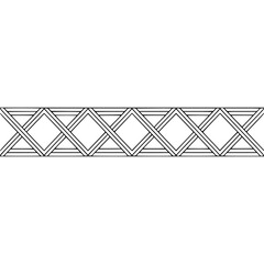 Abstract Geometric Border Pattern, Minimalist Design, Repeating Diamonds & X's