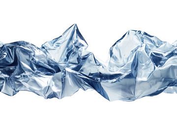 Obraz premium Abstract Crumpled Blue and Silver Foil Texture isolated on transparent background