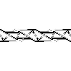 Abstract Geometric Chain Border: Black and White Minimalist Design