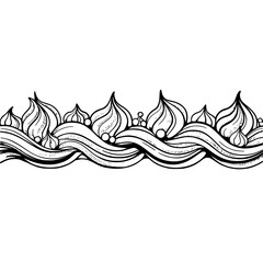 Elegant Creamy Border Design, Black and White, Ornamental Style