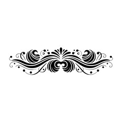 Elegant Floral Swirl Divider in Black on White