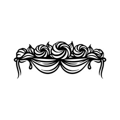 Elegant Black & White Swirls Border - Floral Elements, Decorative Design