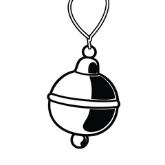 Obraz premium Silhouette of Jingle Bell Ornament Hanging