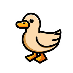 Illustration of a vector design of a duck, duck icon, duck logo, is very good as a sticker, with a plain background.