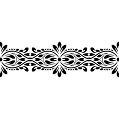 Elegant Black Floral Border on Gradient Background