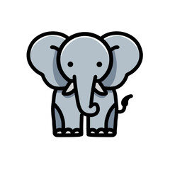 Illustration of vector design of an elephant, elephant icon, elephant logo, is very good as a sticker, with a plain background.