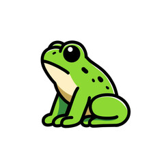 Illustration of vector design of a frog's side to sitting, a frog icon, frog logo, is very good as a sticker, with a plain background.